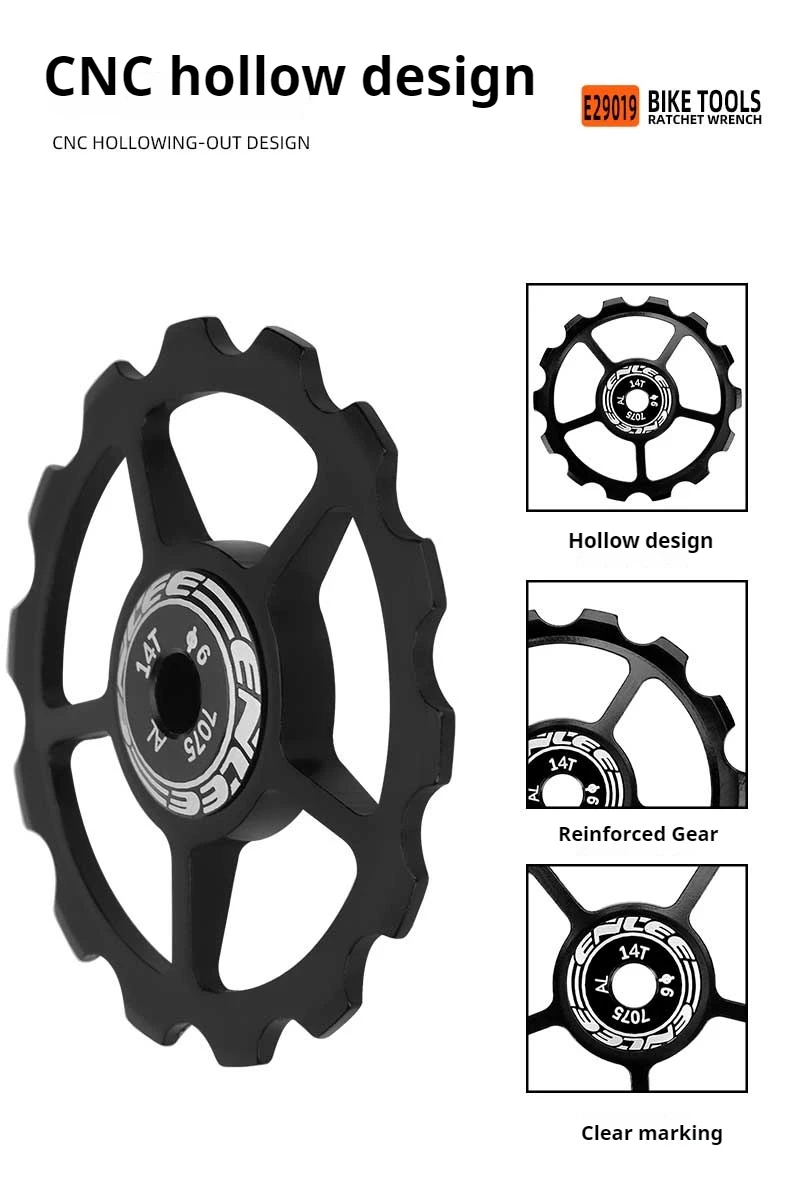 ENLEE Mountainbike Rennrad Schaltwerk-Rad Leichtgewichtige Aluminiumlegierung mit Keramiklagern 10-13T Schaltwerk-Rad – Detail 9