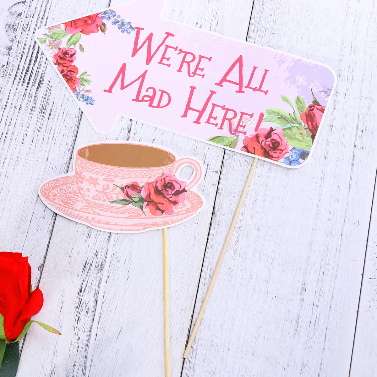 Funny Party Camera Props Tea Decoration Supplies Picture Photo Booth Kit Accessories Wooden Favors