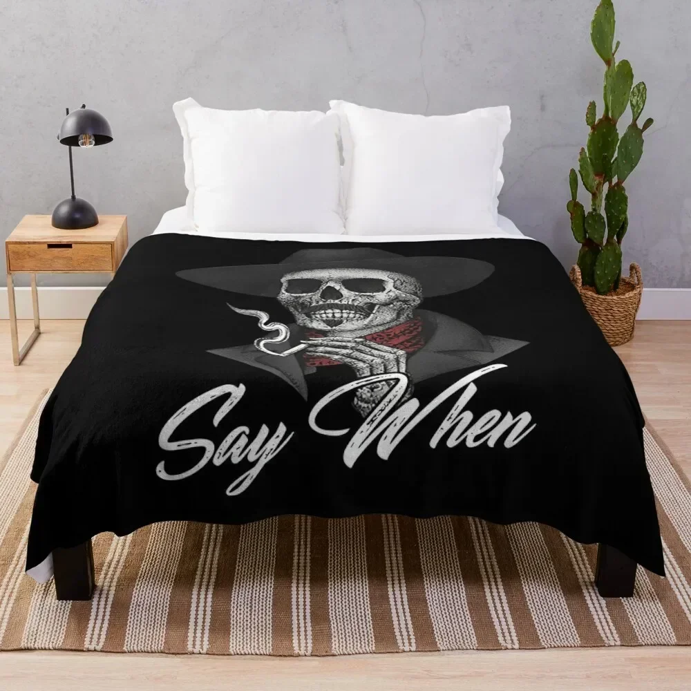 

SAY WHEN American Strong skeleton smoking Throw Blanket Spring Fall Cozy Throw Blanket for Couch