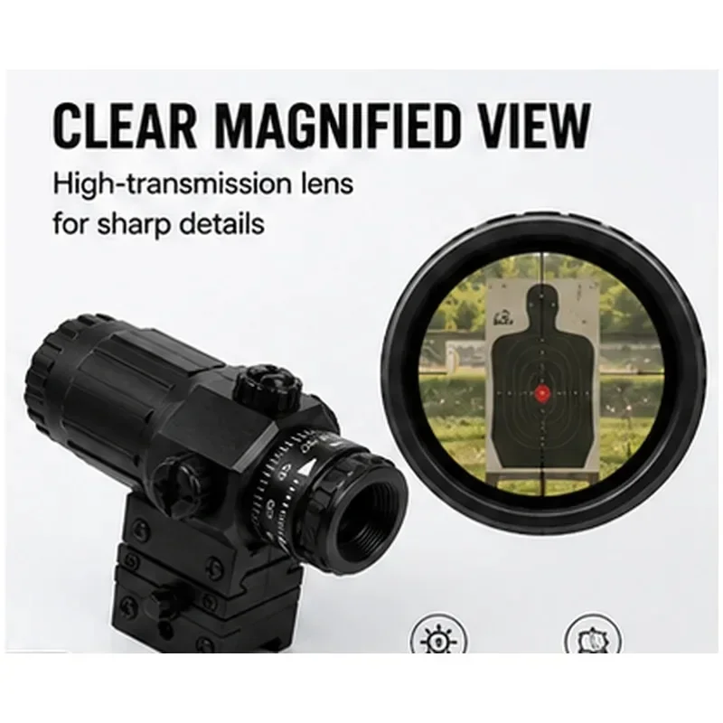 G33/G34 Flip‑out Optical Magnifier Kit, Expandable Base Rail‑mount Accessory for Hobby Model Decoration