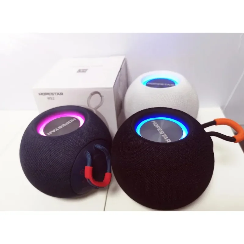 Portable Bluetooth Speaker Sound BoxOutdoor Portable Round Mini RGB Color Dazzling Light The Same Heavy Subwoofer Wireless Sound