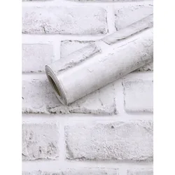 Vinyl Retro White Bricks Self Adhesive Decor Contact Paper Waterproof Removable Wallpaper for Living Room Bedroom Home Decor