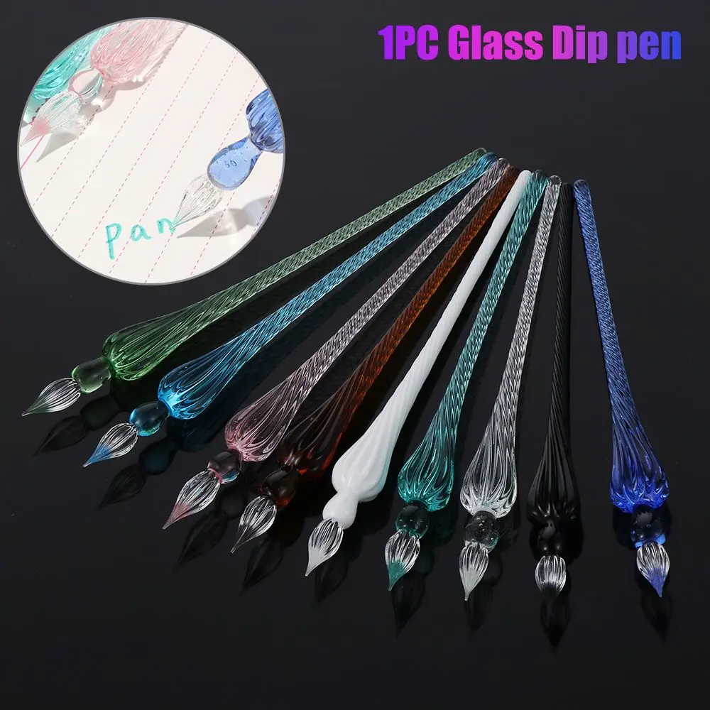 1PC Vintage Glass Dip Dipping Pen Art Painting Supplies Filling Ink Signature Calligraphy Fountain Pen