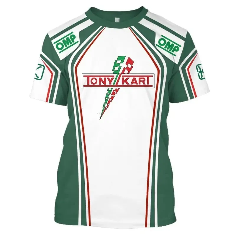 Tony Kart racing Jersey Kart Fans Jersey outdoor sports Short Sleeve T-shirt Men Women Oversized Tshirts Summer Quick-drying Tee