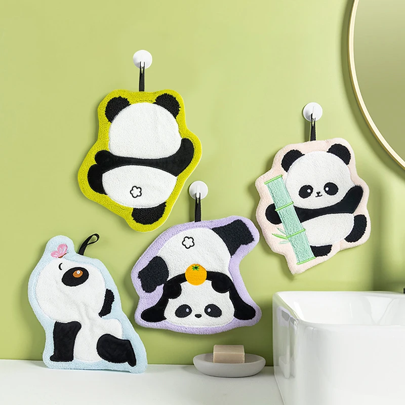 Cute Panda Hand Towel, Absorbent And Quick-Dry Towel, Thickened Towels For Kitchen And Bathroom, Multi-Purpose Towel For Home