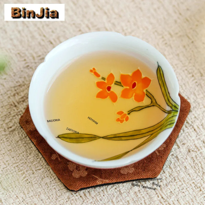 

75ml Hand-painted Daffodil Teacup Vintage Tea Bowl Single Cups Tea-tasting Fragrance Cup Chazhan Master Cups Cha Supplies Craft