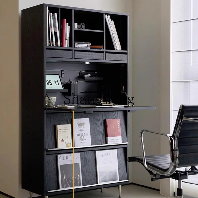 

SM Home Retro Solid Wood Bookshelf Locker Shelf Floor to Floor Living Room Display Cabinet Storage