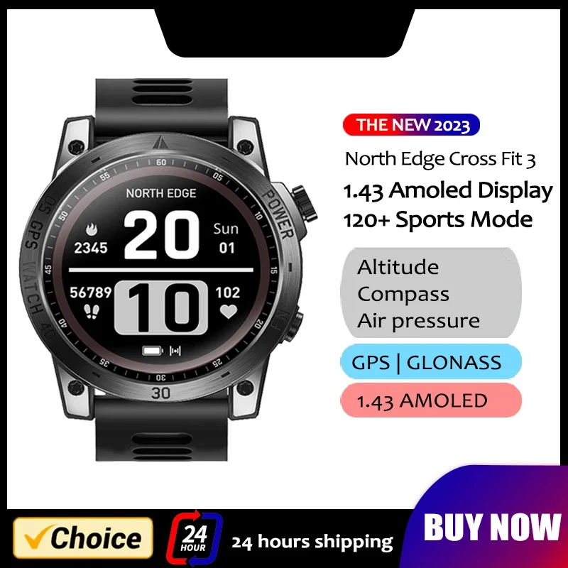 2024 New  Design Smartwatch for Men HD AMOLED Display 50M Waterproof ATM Altimeter Barometer Compass Ideal for Sports Watch