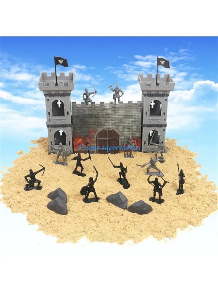 

осадная машина творческой игрушки здания 090Б нарисованная лошадью для воспитательной игры и потехи