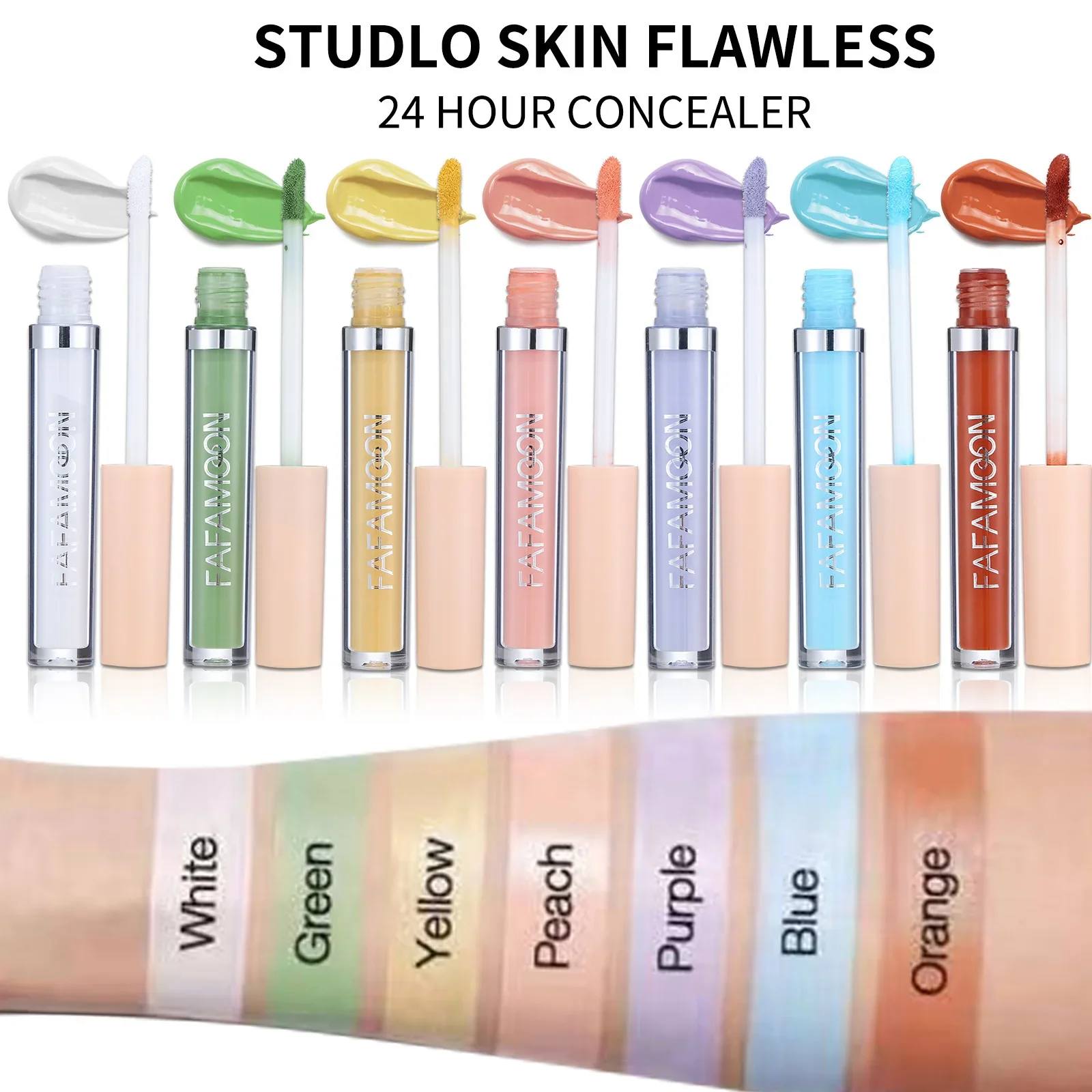 Waterproof Concealer Smooth Texture Long Lasting Natural Brighten Skin Tone Coverage Dark Circles Acne Cream Liquid Foundation