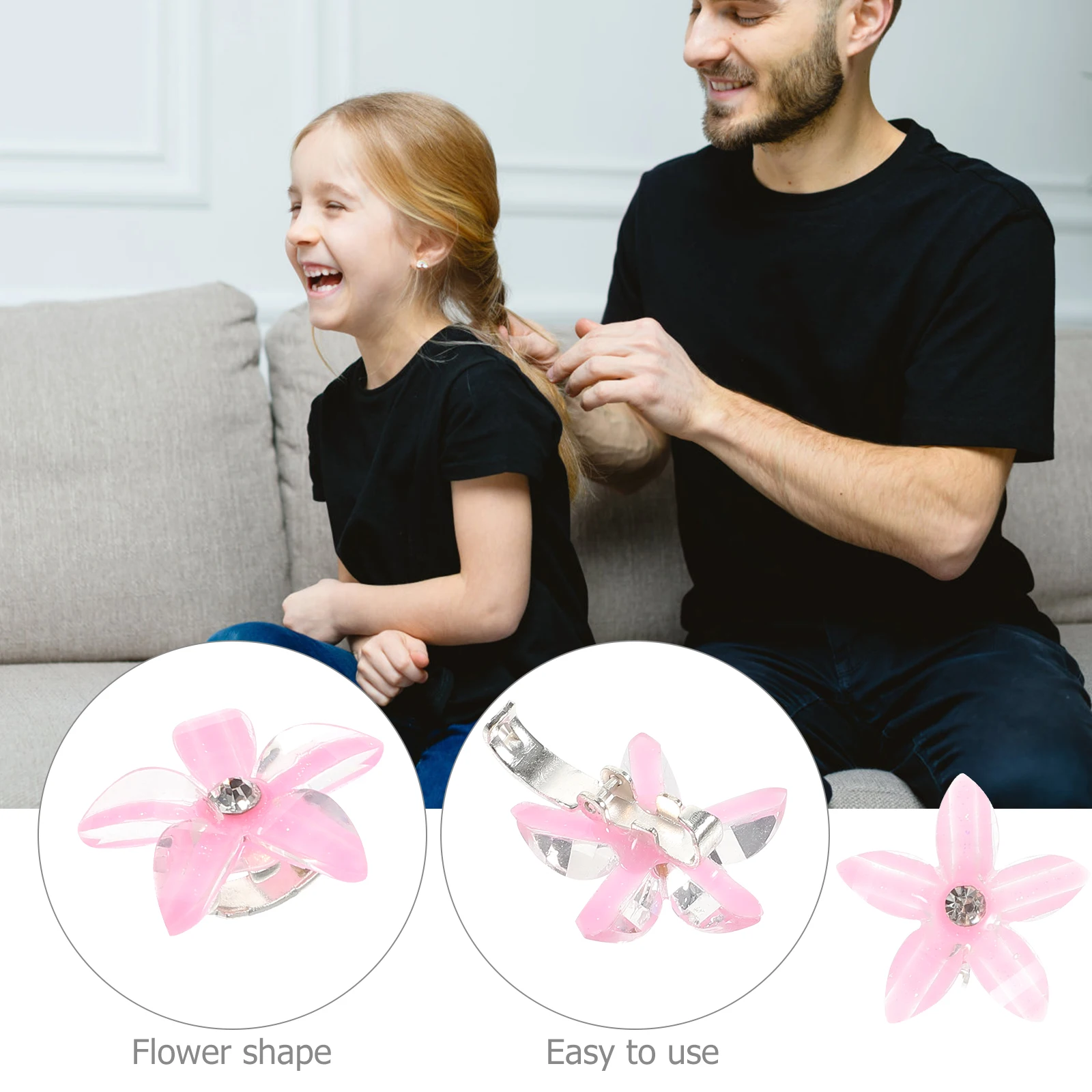 

10 Pcs Children Hairpin Small Claw Clips Rhinestone Accessories Girls Jewelry Hair Decorations Flower Shape Durable Travel