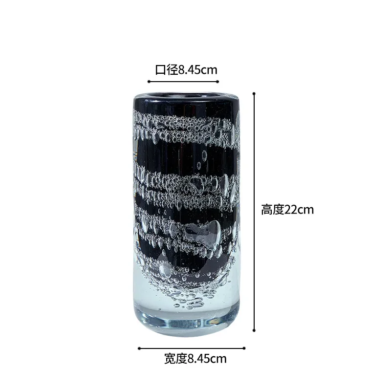 Nordic style creative black bubble pattern glazed vase home villa hotel model room vase handmade