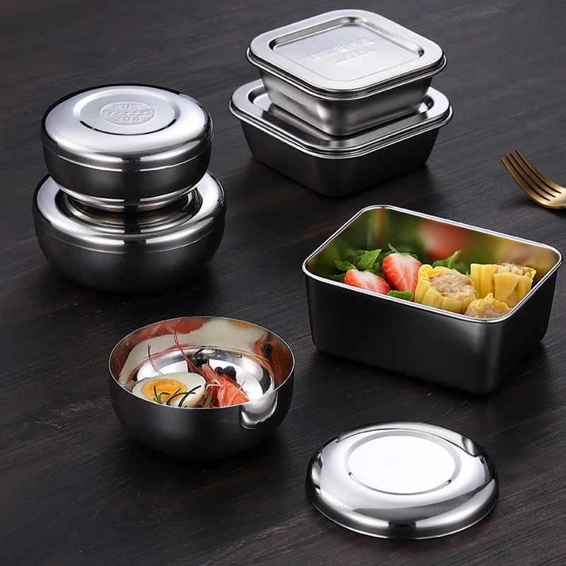 

1Pcs 304 Stainless Steel Sample Retention Box School Food Bowl Kitchen Sample Retention Bottle Rectangular Box With Lid