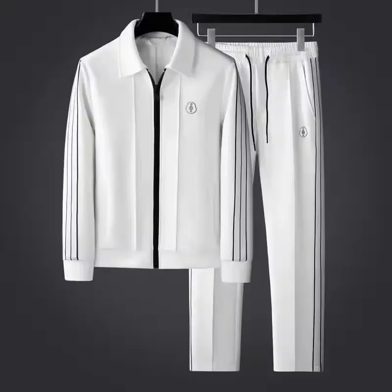 Spring Autumn New Trendy Sports Jacket And Pants Two Piece Set Men Fashionable Casual Sweatpants Sportswear Set