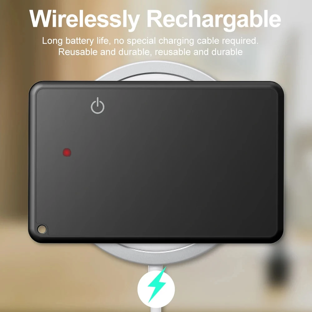 Wireless Charging Wallet Tracker Card Smart Tracking Locator Card Works with Apple Find My App Item Finder Tag Anti-Lost Device