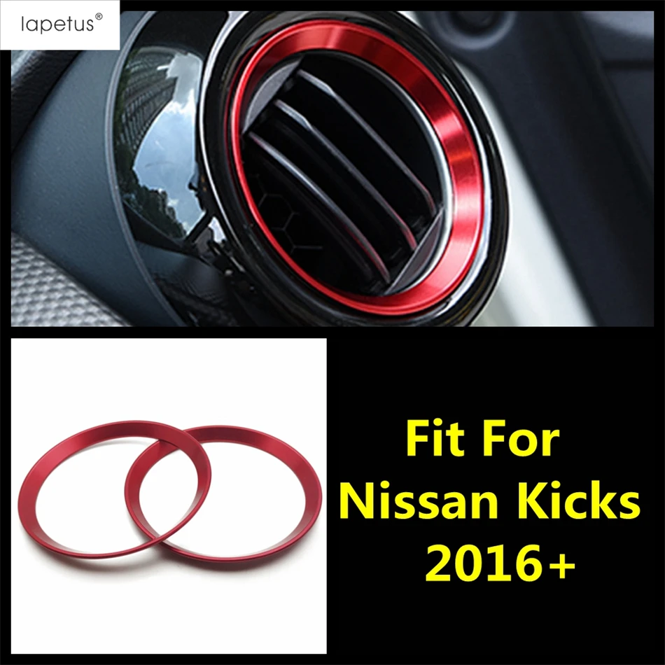 

Car Dashboard Side Air AC Conditioning Vent Outlet Ring Circle Cover Trim For Nissan Kicks 2016 - 2024 Red Accessories Interior