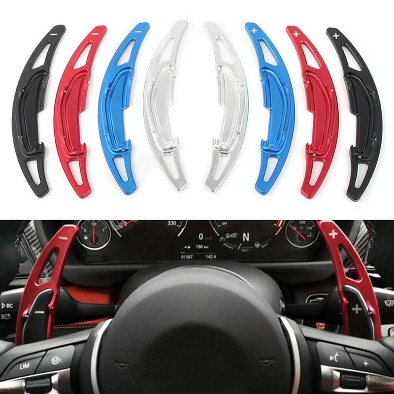 

For BMW M2 F87 M3 F80 M4 F82 M6 F06 F12 2016 2017 Steering Wheel Gear Shifters Paddle Extension Aluminum Alloy Cover Trim 2PCS