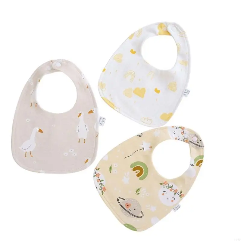 

F19F Drooling Apron Bibs Baby Burp Cloth Strong Absorbent Feeding Bibs Baby Product