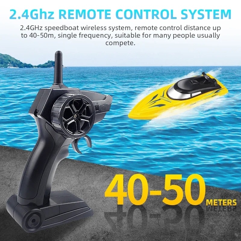 RC Battery Boat Ship 2.4Ghz High-Speed Remote Control Racing Ship Water Speed Boat Child Model Kids Boys Outdoor Pool Toys Gifts