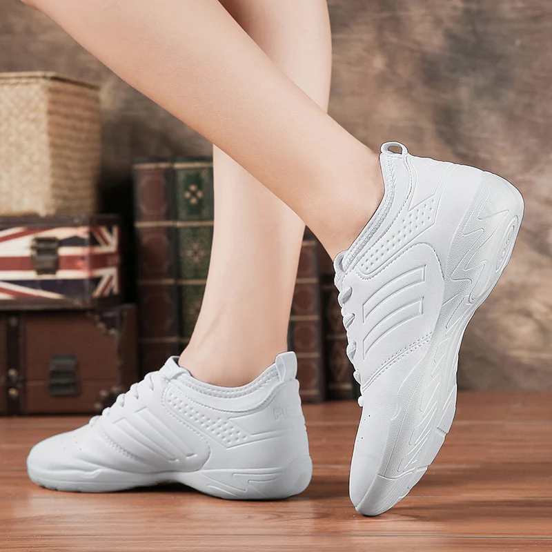 Fashion Cheerleading Children\'s Dance Shoes Student Competitive Aerobics Fitness Shoes Women White Girl Boy Jazz Sports Shoes