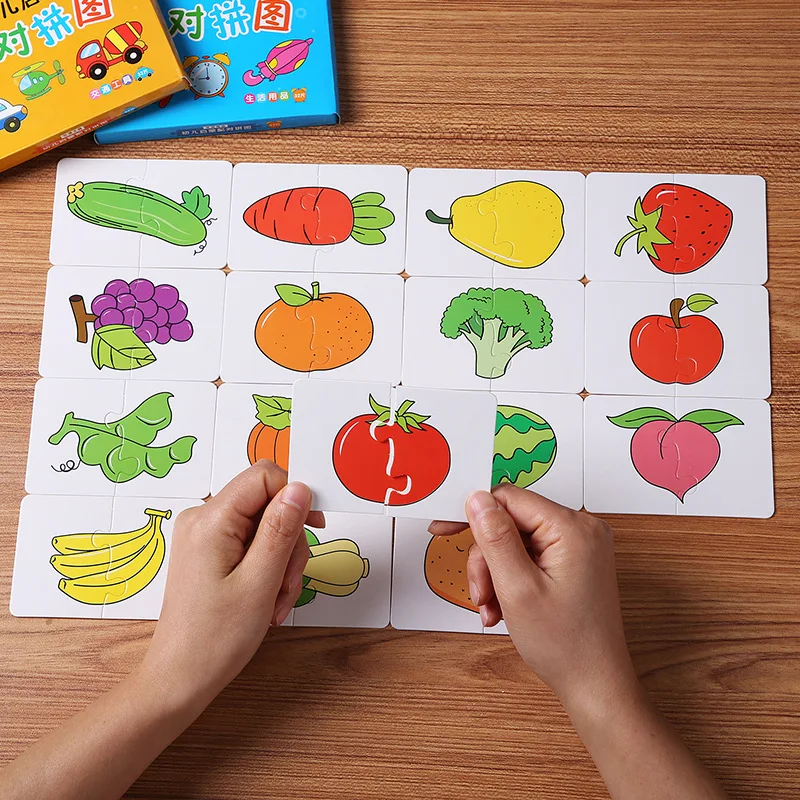 Giocattoli puzzle cognitivi Carte per bambini Gioco di abbinamento Puzzle per animali per bambini Giocattoli educativi impermeabili Regalo di apprendimento insolito