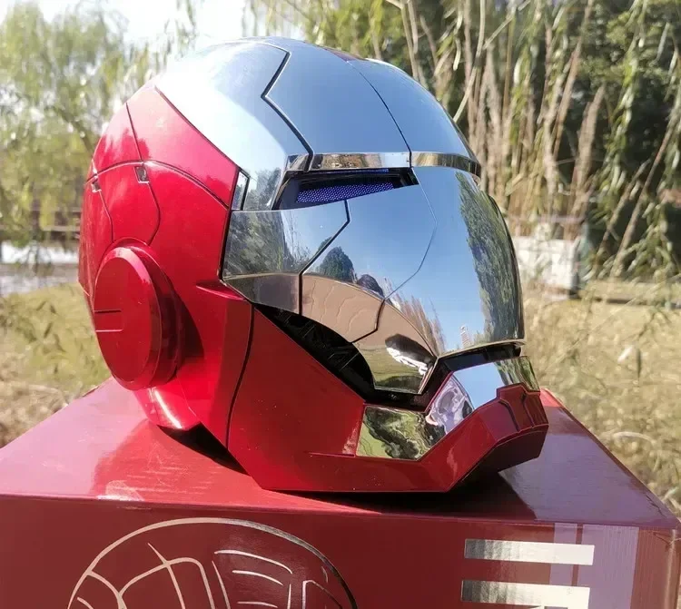 Marvel Iron Man Autoking 1/1 Mk5 Helmet Remote And Voice Control Iron Man Automatic Helmet Mask With Led Light Boys Gift