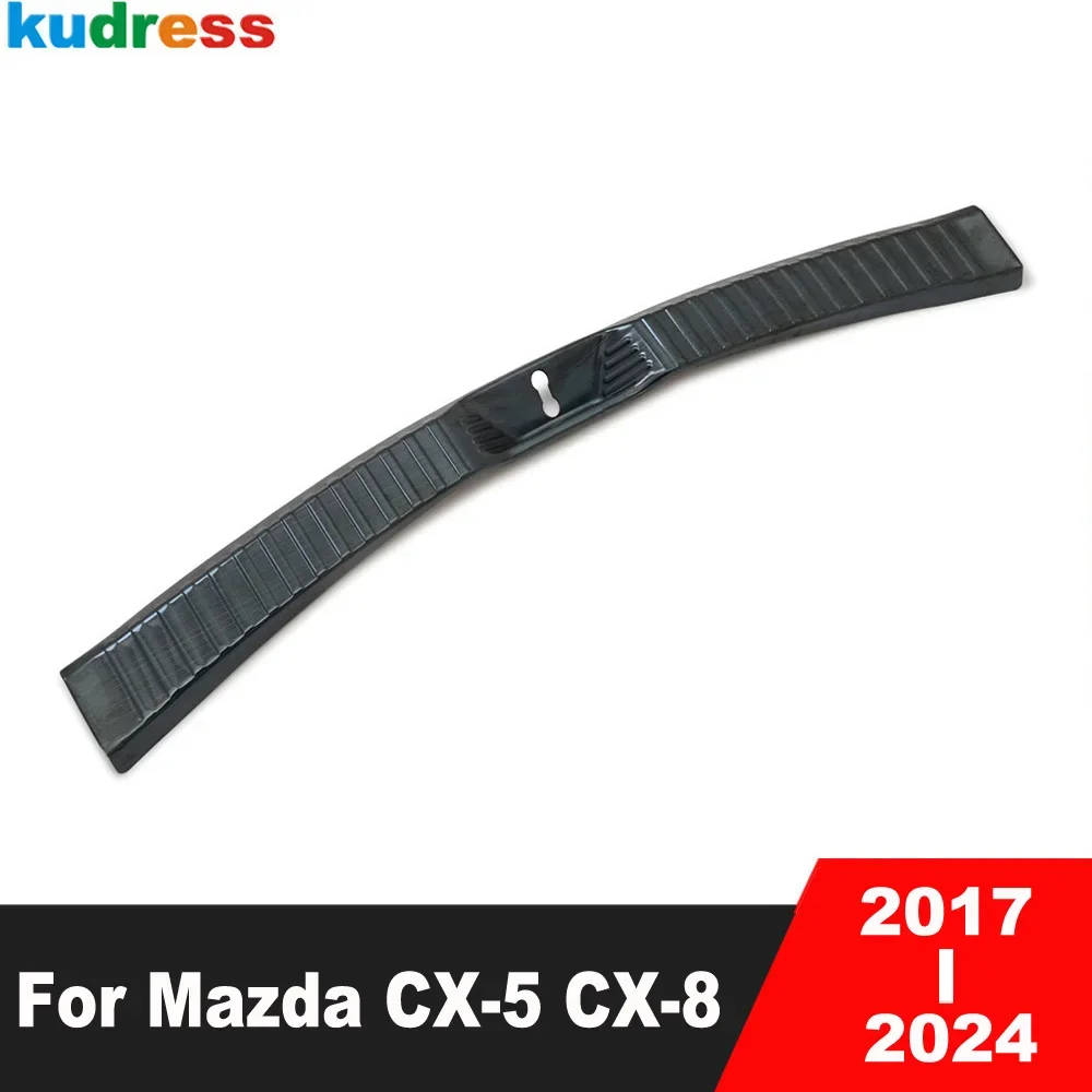 Rear Trunk Bumper Cover Trim For Mazda CX5 CX-5 CX8 CX-8 2017-2023 2024 Steel Car Tailgate Door Sill Plate Guard Accessories