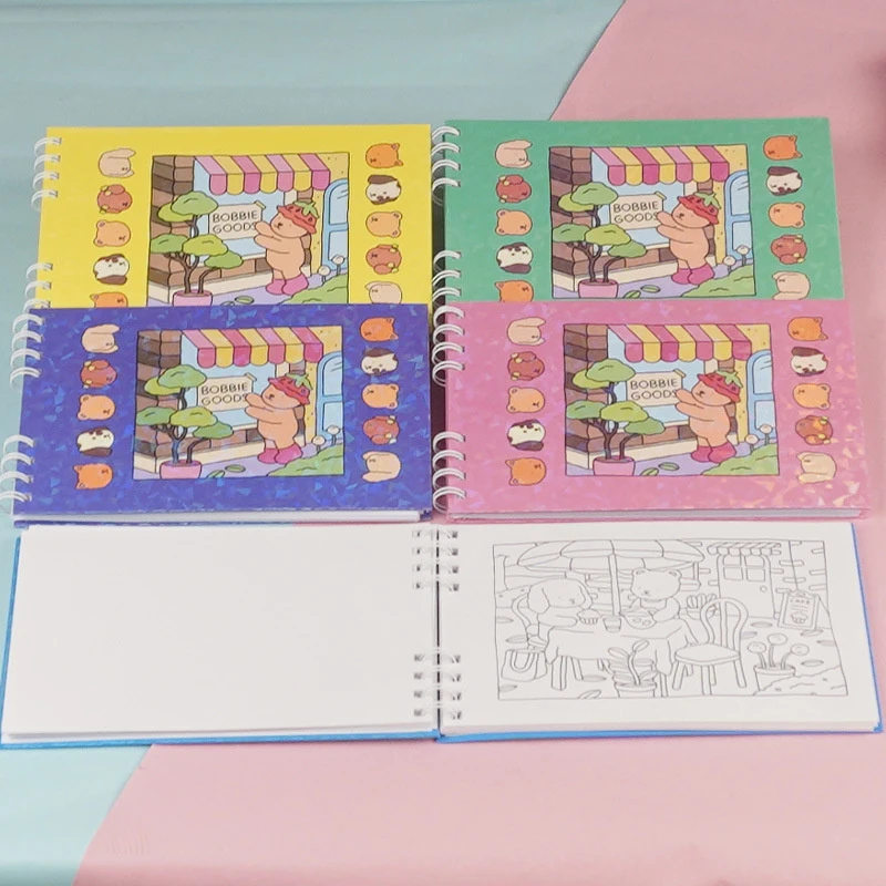 1 шт., детская книжка-раскраска на тему животных, граффити, книга для рисования, милые персонажи животных, книжка-раскраска, товары для бобби, книжка-раскраска, подарок