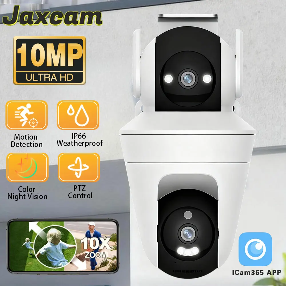 

5K 10MP Wifi IP Camera 10X Zoom Dual Lens Outdoor PTZ Security Camera Auto Tracking Smart Home CCTV Cam 360° Video Surveillance