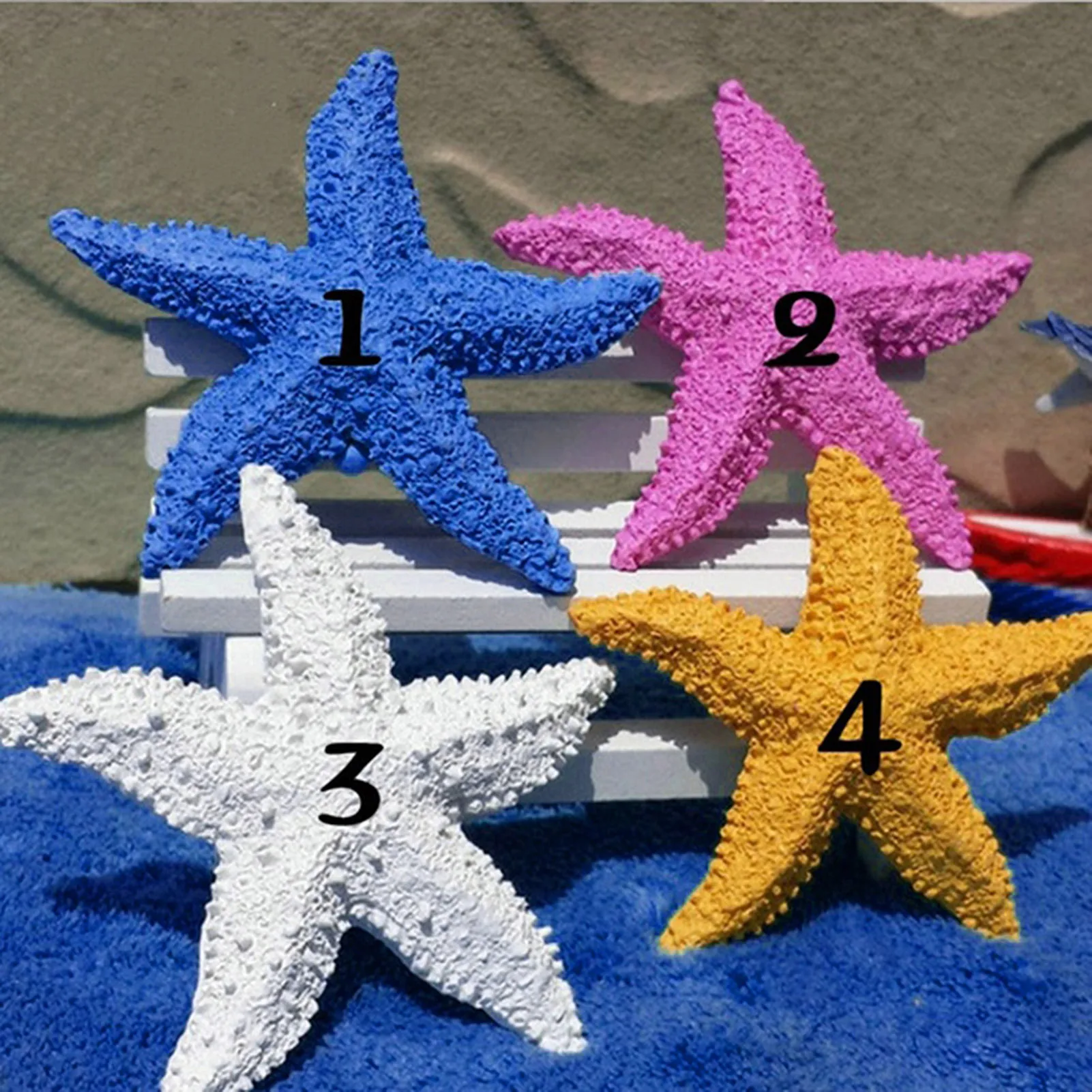 2 Pcs Starfish Aquarium Decoration Cute Sea Star Fish Tank Sea Shells Beach Craft Christmas Sea Star Wedding Home Decoration