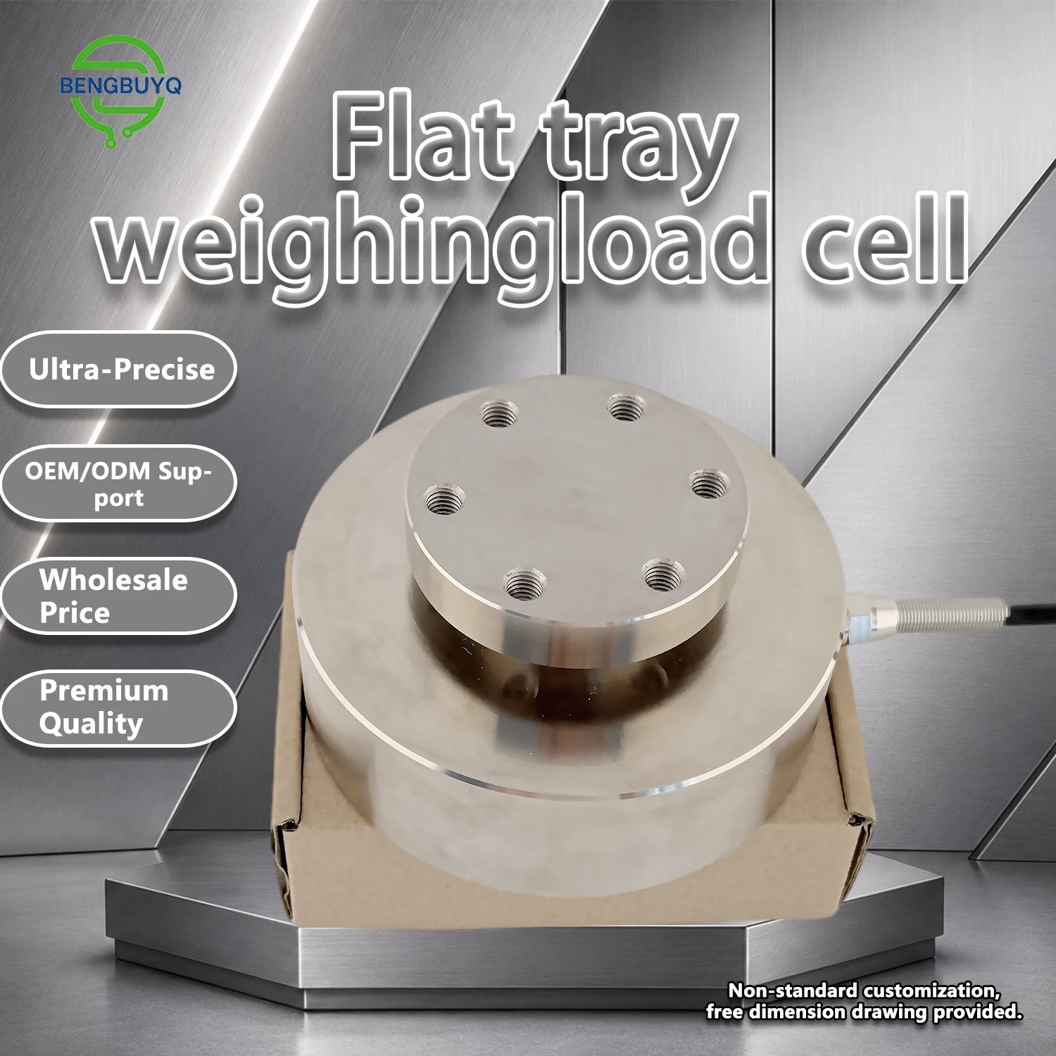 Weight Sensor 50t Capacity, Spoke Type Load Cell with 2m Shielded Cable, Alloy Steel Material, Precision Force Transducer