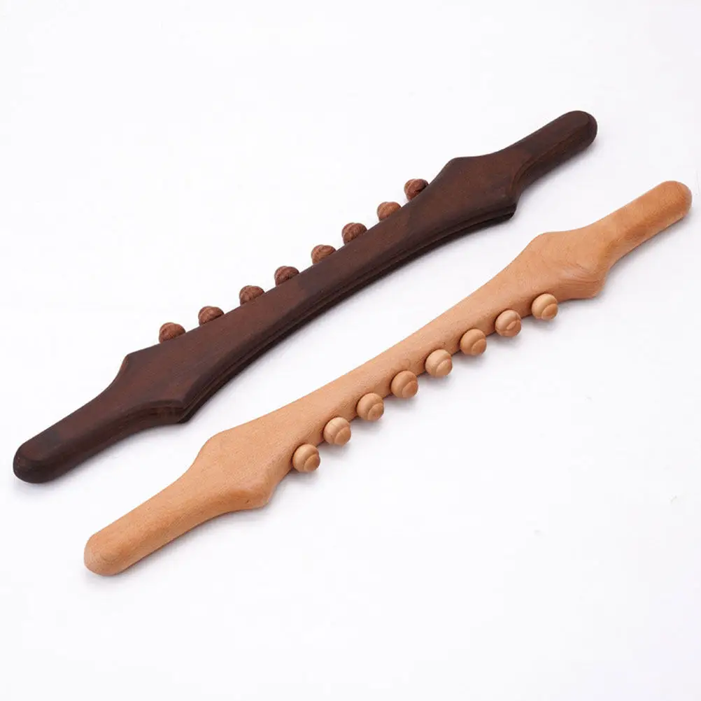 

Деревянный массажный ролик для расслабления живота с зубчатой насадкой, ручной массажер для мышц, инструмент для оздоровления дома