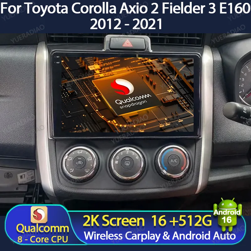 Android 16 Car Radio For Toyota Corolla Axio 2 Fielder 3 E160 2012 - 2021 SWC Multimedia Stereo Video Player GPS NAVI Head Unit