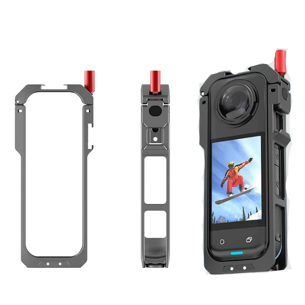 

Camera Cage for Insta360 X5 Aluminum Alloy Protect Vlog Camera Frame Magnetic Quick Release Connector with Lens Cover Accessory