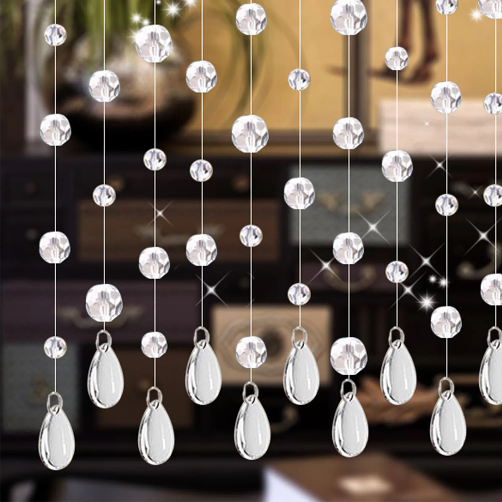 Fashion Crystal Glass Bead Curtain Indoor Home Decoration Luxury Wedding Backdrop Decoration Supplies Background Decoration