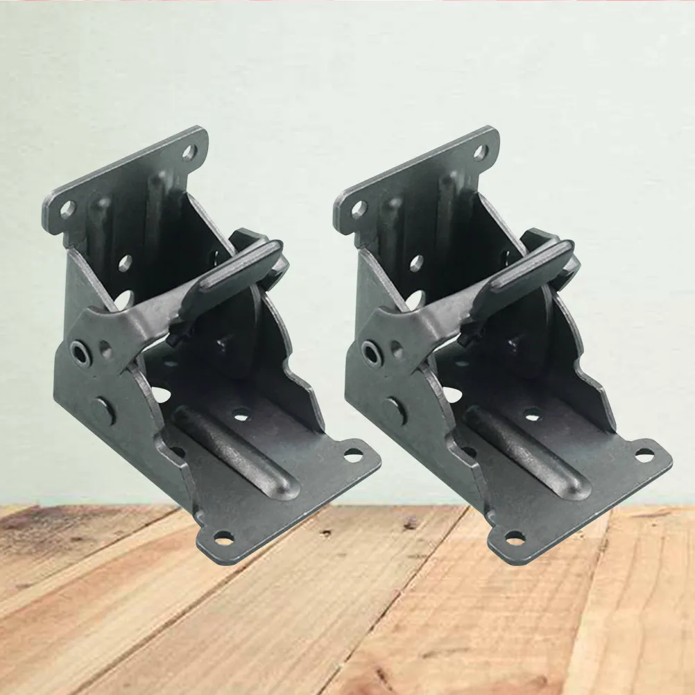 4Pcs Self-Locking Folding Hinge for Furniture Legs Heavy Duty Support Bracket with Spring-Activated Positive Lock 90 Degree