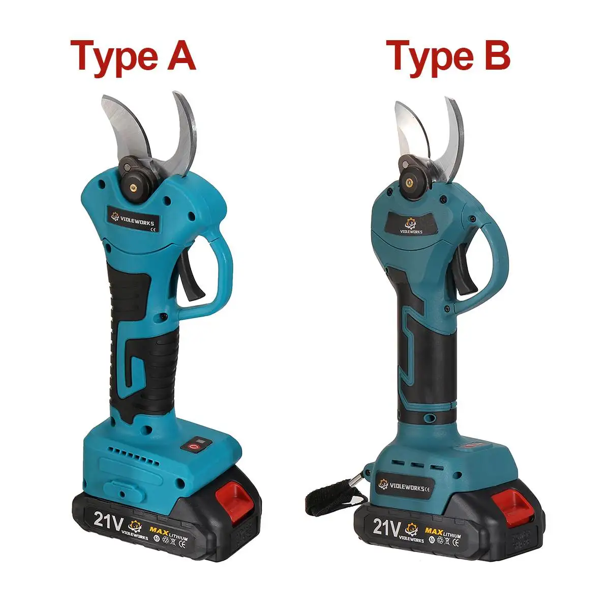 30mm Cordless Electric Pruner Garden Tree Branches Cutter by VIOLEWORKS For 18V Battery 1300W Brushless Pruning Shear
