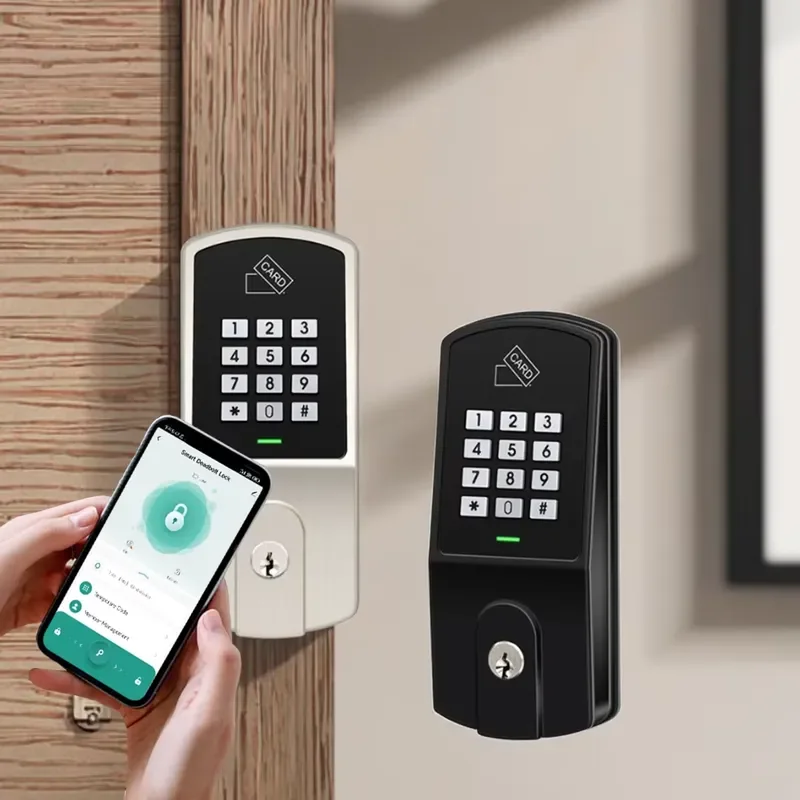 Smart Home Application Deadbolt Tuyasmart Ble Digital Physical Key Button Door Entry Locking System Password & RFID