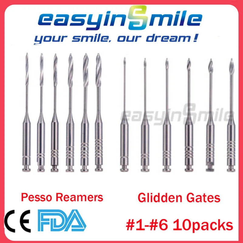 

10PACK Dental Endodontic Drill Gates Glidden Peeso Reamers Rotary Paste Carriers 32mm Engine Use Stainless Steel Endo Files Easy