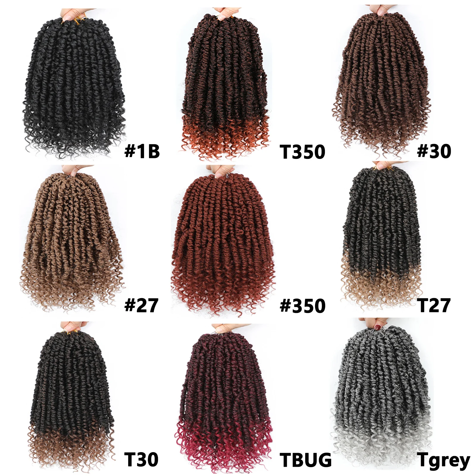 Passion Twist Crochet Hair Pre-twisted Short Passion Twist Hair Pre Looped Curly Passion Twists Synthetic Braids Hair Extension
