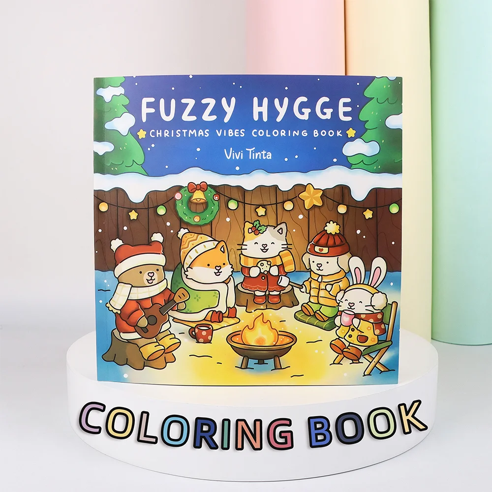 Furry Christmas Coloring Book for Adults and Teens 48 Pages of Festive Winter Scenes with Cute Furry Animals Perfect for Friends