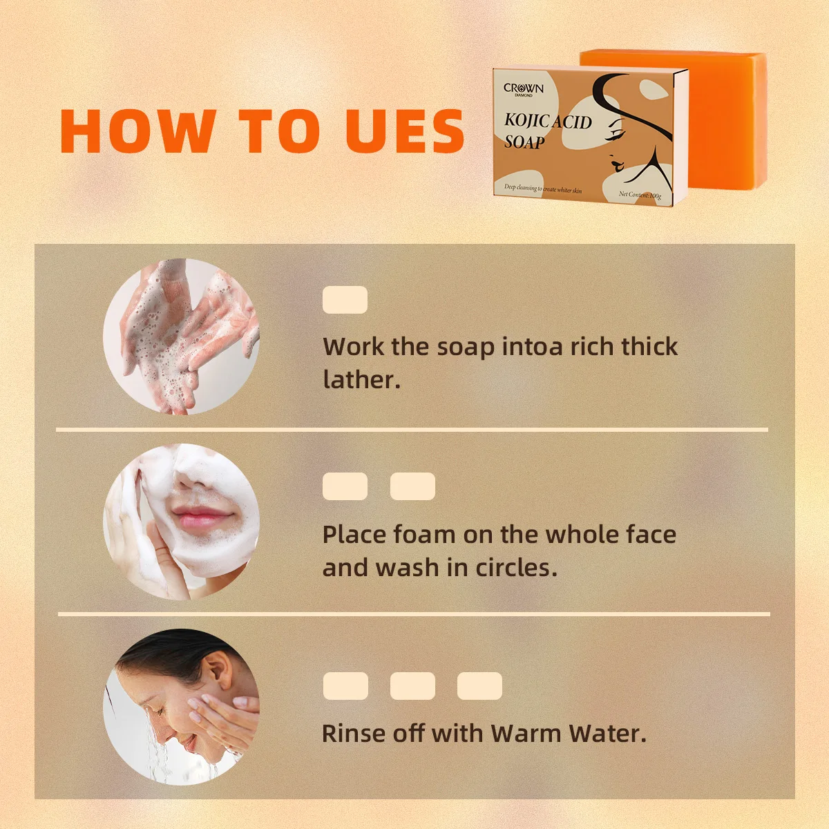 Kojic Acid Soap with Vitamin C  Facial Deep Cleansing Soap Exfoliating Even Skin Tone Oil Control Moisturizing Skin Care