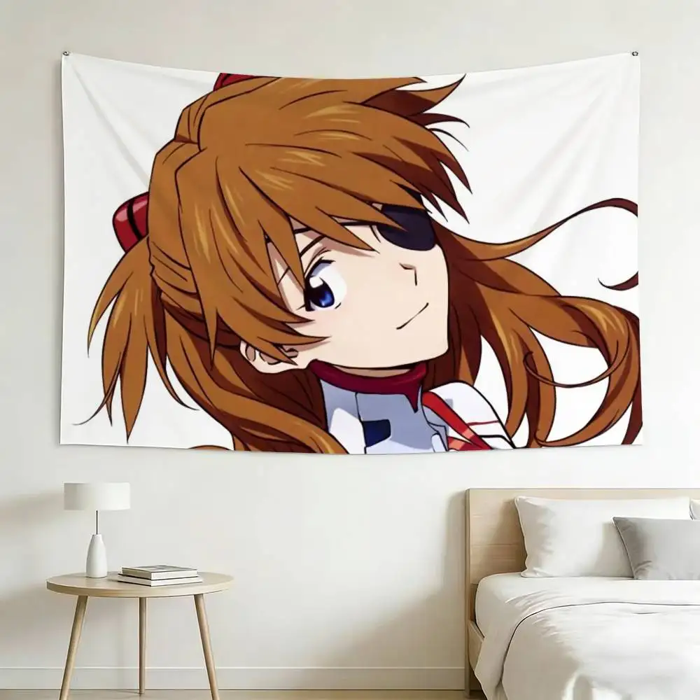 Asuka Langley Soryu Asuka Anime Girl Flags Wall Hanging Background Art Banner for Bedroom Home