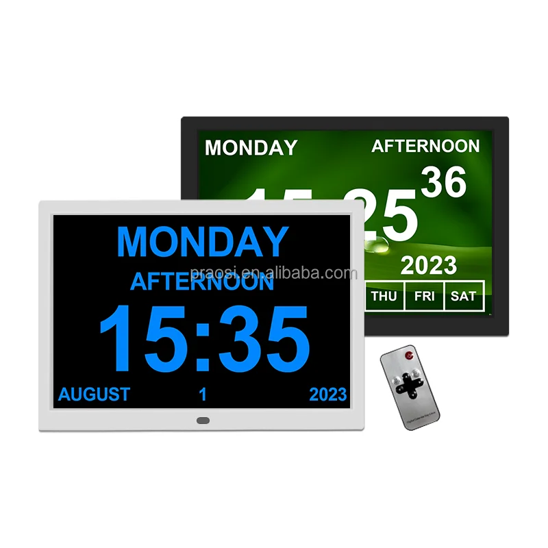 

Pros Smart 15 Inch Table Digital Memory Loss Calendar Day Clock Dementie Klok With Dutch Multi Languages for Netherlands Market