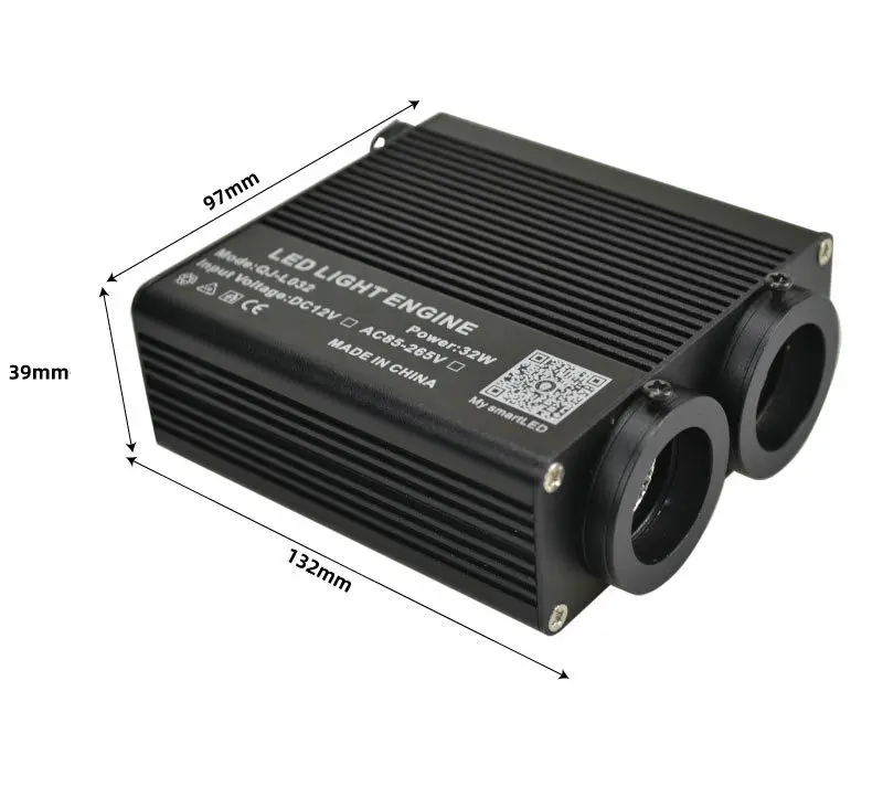 Remote Controlled 32W Dual-Heads 2 Same or Different Light Color RGBW Fiber Optic Light Engine Car Ceiling Sky DIY Starlight KIT