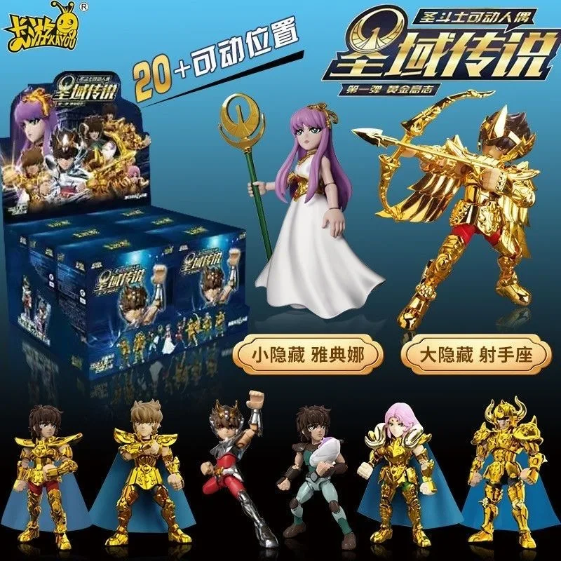 KAYOU Saint Seiya Card Figure Blockman Legend Of The Holy Land Athena Aries Leo Blind Box Action Figure Model Doll Toy