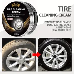 CHEINFOO Car Tire Refurbishment Black And Bright Coating Paste, Tire Wax Darkening Gloss Durable Bright Decontamination Cleaner,