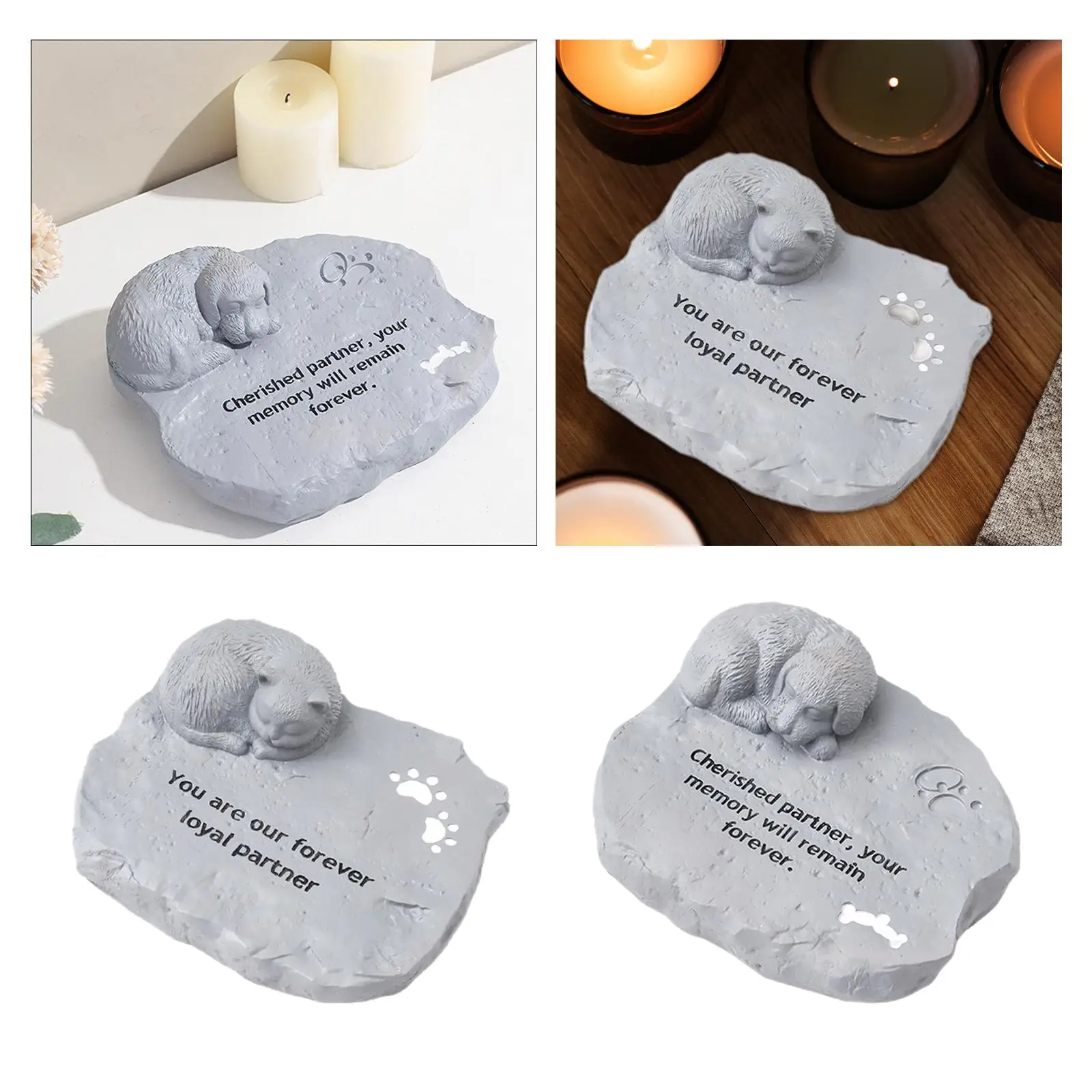 Pet Memorial Stones Resin Weatherproof Gravestone Garden Headstone Pet Tombstones for Lawn Outside Backyard Garden Outdoors