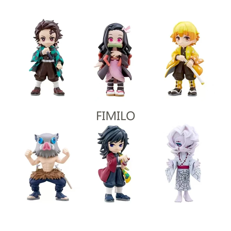 Anime Hashibira Inosuke Demon Slayer Figurine Blood Ghost Technique Nezuko Kamado Tanjirou Figure Model PVC Agatsuma Zenitsu Toy