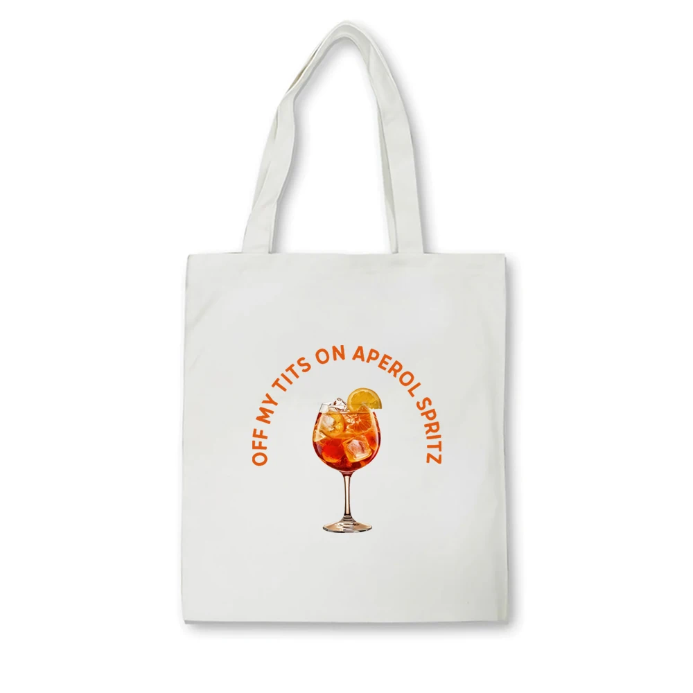 حقيبة كتف الكوكتيل للنساء ، حقائب حمل من القماش ، من ثديي على Aperol Spritz ، مرح ، هدية حب لهواة الحب #4
